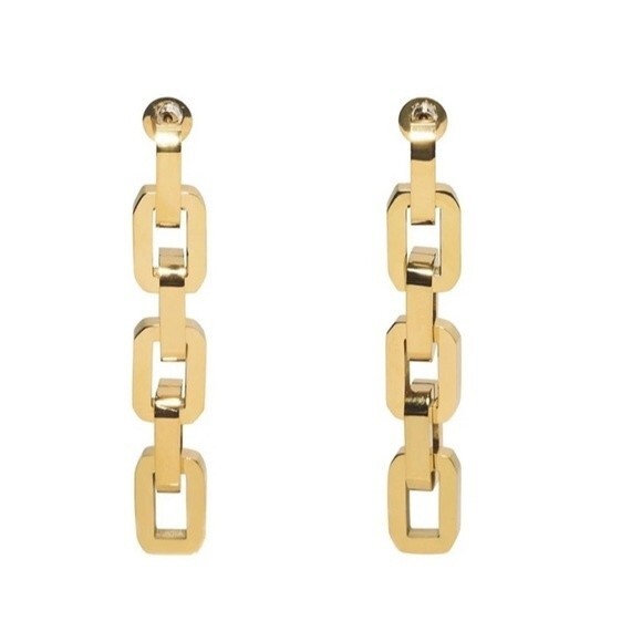 Eddie Borgo Supra Link Earrings 12k Gold Vermeil - Picture 4 of 10
